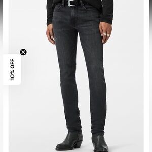 John Varvatos Dark Wash Black Matchstick Skinny Jeans